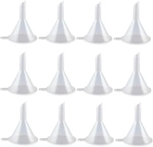 12Pcs Mini Plastic Funnels Essential Oils & Sand Art (Round Edge) - Picture 1 of 7