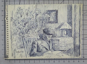 DISEGNO DATATO 1936 RITRATTO FIRMATO DAL PITTORE FRANCESE LEON NANCEY PENNA NZ6 - Photo 1 sur 11