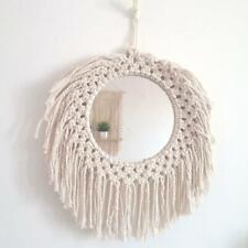Hand-woven Macrame Tapestry Wall Hanging Decorative Mirror Home Art Wall Decor