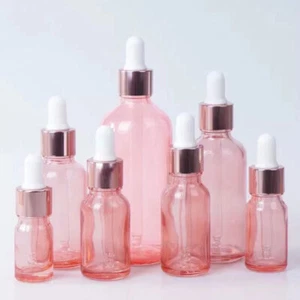 1-20pcs 5ml-100ml Pink Eye Dropper Pipette Dripper Glass Essential Oils Bottles - Picture 1 of 4