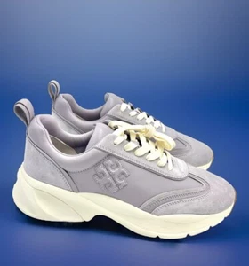 TORY BURCH SNEAKER GOOD LUCK TRAINER NAPPA LEATHER SPRING LAVENDER SZ US 10 NIB - Picture 1 of 9
