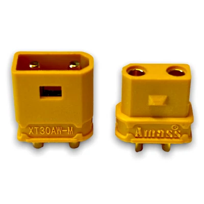 ✅ Amass Premium XT30AW Stecker Buchse Gelb Hochstrom Kupplung Lipo Akku XT30 ✅ - Bild 1 von 4