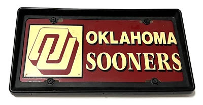 OKLAHOMA SOONERS OU Todo Plástico Marco De Colección Porta Placa NCAA Foto 1 de 4