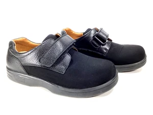 Women's Dr Comfort Annie X Strappy Loafers Shoes Size 7 W Wide Black Orthotic - Picture 1 of 11
