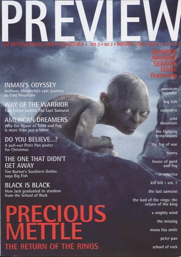 LORD OF THE RINGS - Vintage American PREVIEW Magazine Winter 2003/4  C#9 - Image 1 of 1