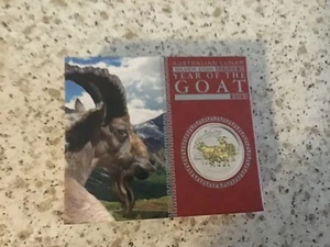 2015 Australian Lunar Year of the Goat 1oz Silver Gilded Coin Boxed with COA - Bild 1 von 1