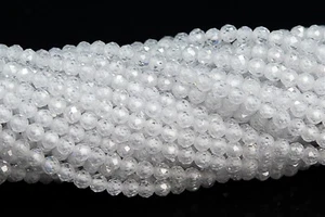 "Cuentas de circonio cúbico transparente de 2 mm grado AAA cuentas sueltas redondas facetadas de 15" - Imagen 1 de 3