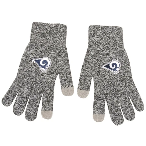 Los Angeles Rams NFL Gray Knit Acrlic Gloves W/Texting Tips FREE SHIP! Cover
