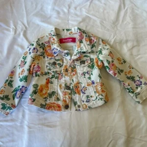 Freestyle Revolution Jean Floral Retro Kids Toddler White Jacket Size YS - Picture 1 of 6