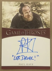 Juego de Tronos 2021 Inscripciones Aniversario de Hierro Paul Kaye "¡Bebamos!" - Imagen 1 de 2