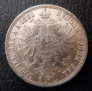 AUSTRIA / FRANZ JOSEPH - SILVER 1 FLORIN 5./ 1881 - Picture 1 of 2