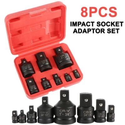 Impact Adapter Reducer Set Socket Garage Repair Tool 1/4" 3/8" 1/2" 3/4" 1"  - Image 1 of 4
