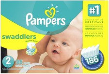 Pampers Swaddlers Diapers Size 2 (12 And Ndash;18 Lb), 186 Count