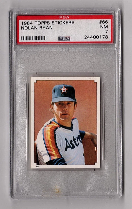 Pegatinas Topps Nolan Ryan 1984 #66 PSA 7 casi nuevas Astros de Houston Foto 1 de 2