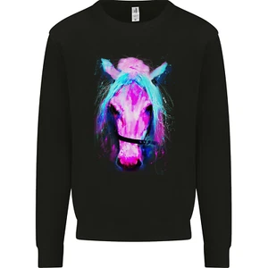 A Watercolour Horse Kids Sweatshirt Jumper - Picture 1 of 3