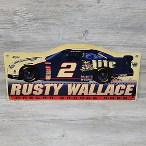 Rusty Wallace #2 Miller Lite Nascar Garage Area Plastic Man Cave Sign WinCraft  - Picture 1 of 9