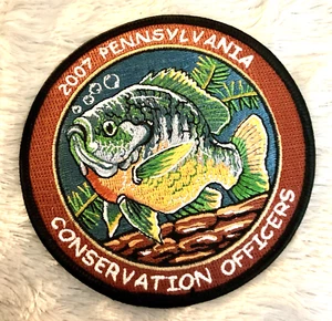 PENNSYLVANIA CONSERVATION OFFICERS SERIE 4" 2007 BLUEGILL FISH PATCH - Foto 1 di 2