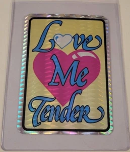 LOVE ME TENDER Hearts 1980's VALENTINES DAY Prism VENDING MACHINE STICKER CARD - Picture 1 of 3
