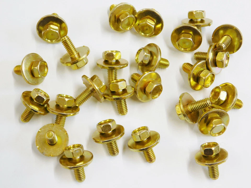 Pernos de carrocería Honda - M6-1,0 x 16 mm de largo - 10 mm hexagonal - 19 mm arandela - 20 pernos Foto 1 de 1