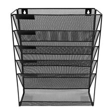 Metal Mesh Wall-Mounted Magazine File Rack Office Desk 5 Layer Interval7688