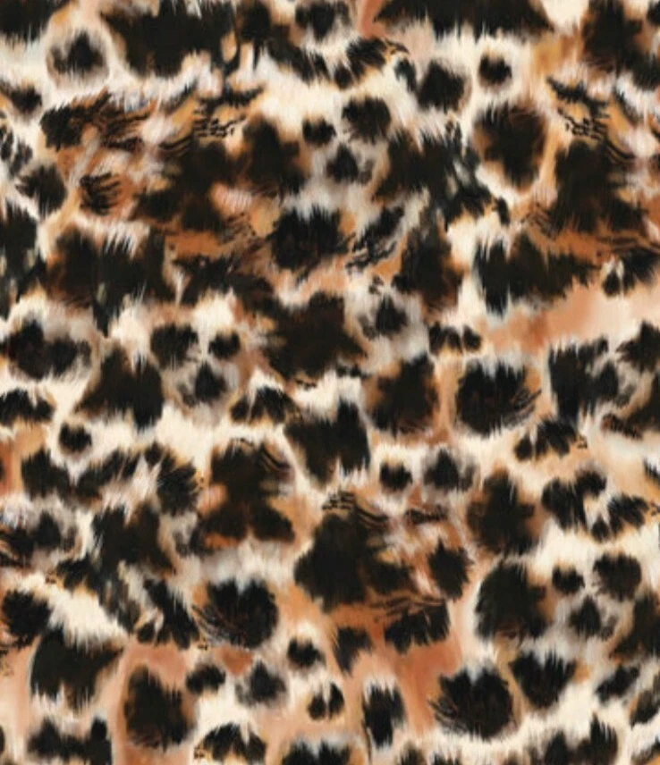 Tela 100 % algodón con estampado animal guepardo pantera leopardo de 1 yarda de telas QT Foto 1 de 1