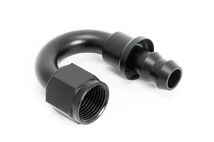 Push-On Alu Fitting Dash 10 / -10 AN / JIC 10 Anschluss 180° Schwarz eloxiert - Bild 1 von 3