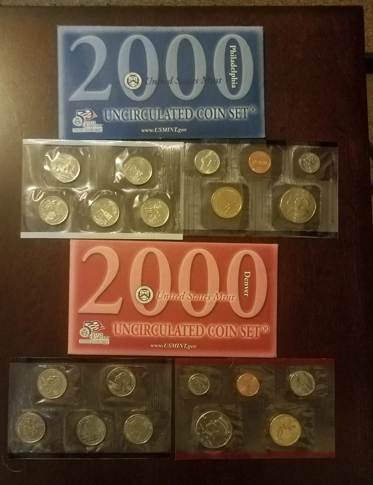2000 Uncirculated Coin Sets Philadelphia and Denver - Image 1 of 1