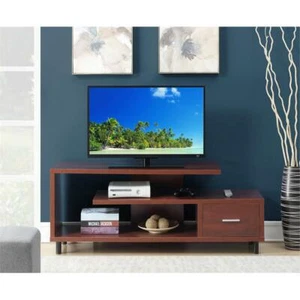 Convenience Concepts Seal II 60" TV Stand in Cherry Wood Finish - Picture 1 of 7