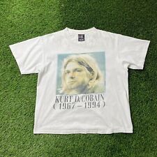 RARE Vintage 90s Kurt Cobain Memorial Tee Shirt Nirvana Rock Band Grunge Large