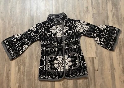 Suéter De Colección Harold's Negro Blanco Manga Campana Elástico Botón Delantero Clásico XS Foto 1 de 4