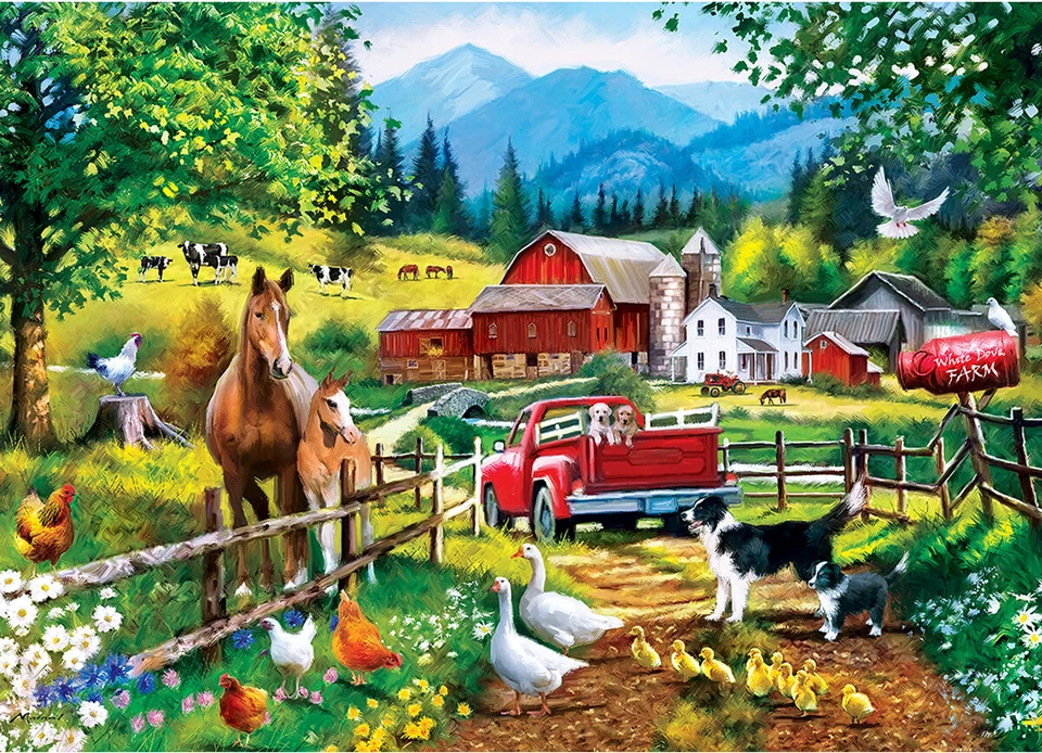 MasterPieces Jigsaw Puzzle 1000 pc White Dove Farm 27x19 poster