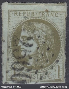 KLASSISCHES FRANKREICH: BORDEAUX NR. 39C OBLITERE GC 2560 MOUCHARD JURA - BEWERTUNG 175 € - Bild 1 von 2