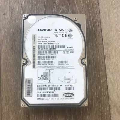 Seagate Compaq BD0186349B 18.2GB LVD/SE U3 10K 80Pin SCSI Hard Drive 176493-002 - Image 1 of 4