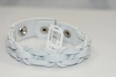 FOSSIL Damen + Herren Armkette Armband JF86203 Edelstahl  weiß Rindsleder x NEU - Bild 1 von 3