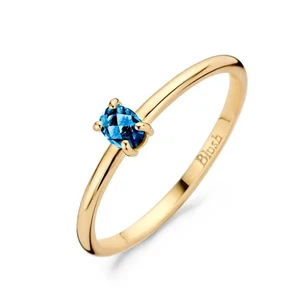 Blush Jewellery Women's Gold-Ring 585 With Blue Topaz 1204YLB - Picture 1 of 6
