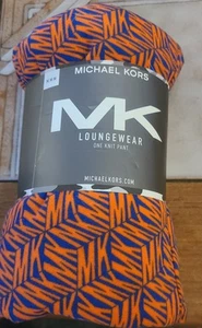 Michael Kors Men's Loungewear Knit Pajama Pant Medium MK Logo Orange Blue NEW - Picture 1 of 6