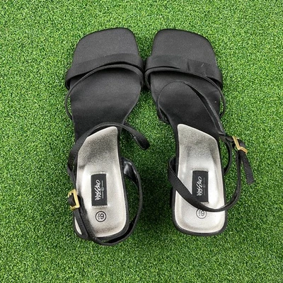 Vintage Y2K NWOT Mossimo Black Strappy Kitten Heel Sz 6.5 - Image 1 of 3