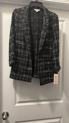 Nanette Lepore женская куртка черный/белый средний новый с Ярлыками - Изображение 1 из 4