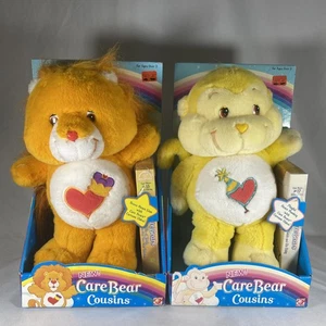 Lot Of 2 Care Bears Cousins Playful Heart Monkey & Brave Heart Lion Plush Toy - Picture 1 of 8