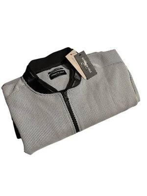 Kenneth Cole Men’s Black and White Mesh Bomber Jacket - XL - Image 1 of 4