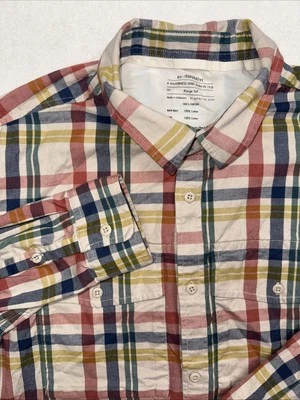 Мужская фланелевая рубашка Rei Co Op размер XL высокая клетчатая на пуговицах 100% хлопок - Изображение 1 из 4