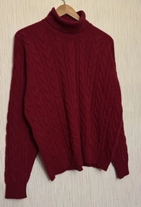 Scottish Cashmere Turtle Neck Sweater Cable Knit Made In Scotland 100% Cashmere - Picture 1 of 13