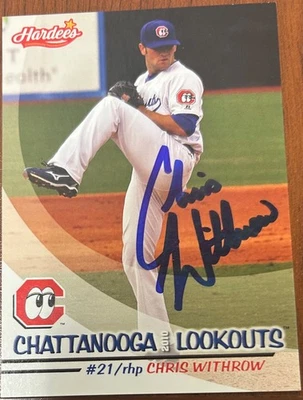 Tribuna Chattanooga Lookouts 2010 Chris Withrow 🔥 Dodgers ⚾️ Autógrafo * 1/2 Foto 1 de 2