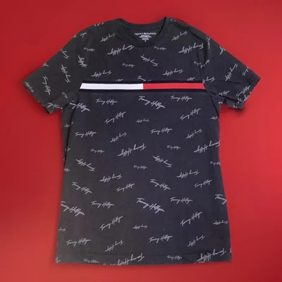 Tommy Hilfiger Camiseta Mediana Para Hombre Calce Regular Negra Logo Estampado General Foto 1 de 4