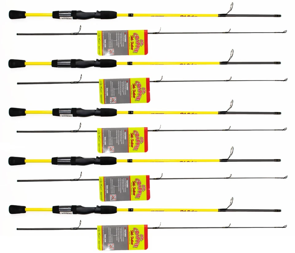 (LOT OF 5) MR CRAPPIE SLAB SHAKER MCS56-2 5'6" LIGHT 2 PIECE SPINNING ROD - Image 1 of 1