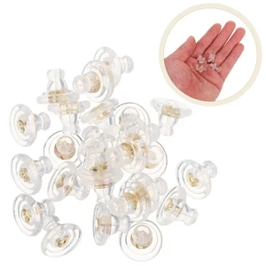 25 Pcs Replacement Earrings Back Stoppers Clear Backs Backings for Droopy - Picture 1 of 20