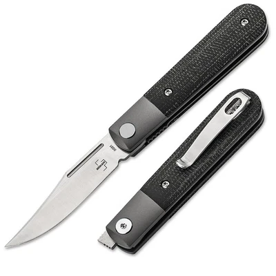 BÖKER PLUS® Modern Barlow EDC Taschenmesser Nitro-V Micarta Flipper Clip Schwarz - Bild 1 von 4