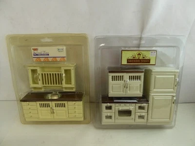 Pequeño pueblo tesoros hobby vestíbulo gabinetes de cocina estufa fregadero horno miniatura 1:12 Foto 1 de 4