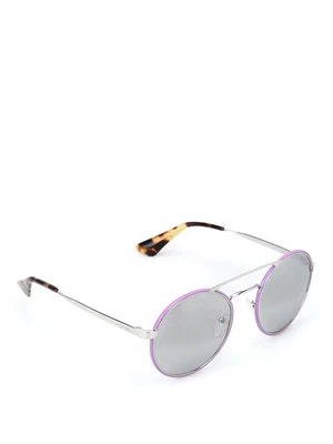 Nuevas gafas de sol redondas espejadas Prada SPR 51S VHV-1A0 para pasarela púrpura PR51SS Foto 1 de 4