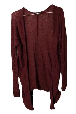 Suéter American Eagle Mujer Talla Pequeña Tejido Viscosa Frente Abierto Manga Larga Rojo Foto 1 de 4